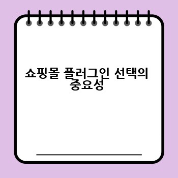 쇼핑몰 플러그인 선택의 중요성