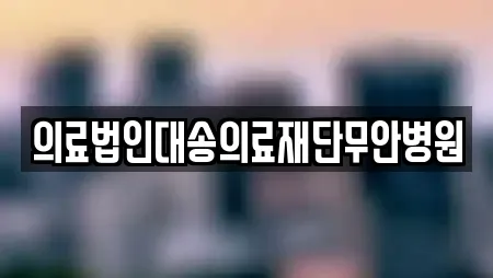 의료법인대송의료재단무안병원