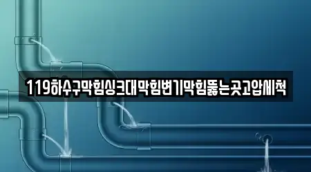 119하수구막힘싱크대막힘변기막힘뚫는곳고압세척