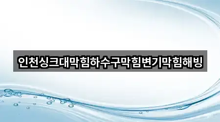 인천싱크대막힘하수구막힘변기막힘해빙