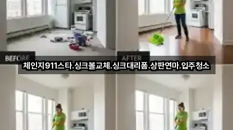 체인지911스타.싱크볼교체.싱크대리폼.상판연마.입주청소