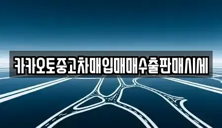 경기 부천시 오정구 대장동 중고차매매 전문 카카오토중고차매입매매수출판매시세
